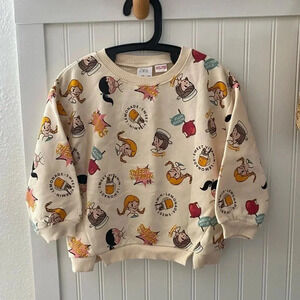 Zara Girls Face and Graphic Print Sweatshirt Top 3-4Y NWT